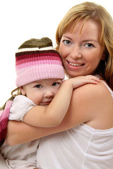 Picture of happy mother with baby girl