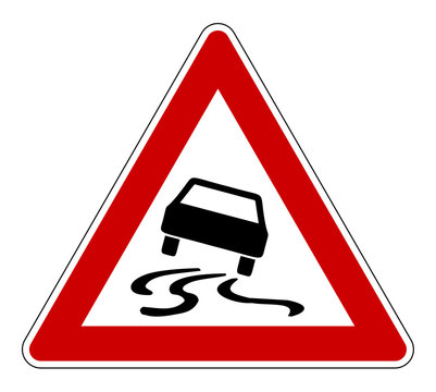 Slippery Road Sign