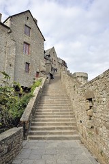 Fototapeta na wymiar Escaliers du Mont-Saint-Michel