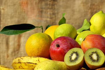 Colored fruits basket.