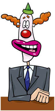 politician in clown mask