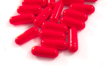 pills on white background