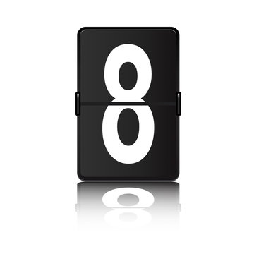 Panel de aeropuerto con numero 8