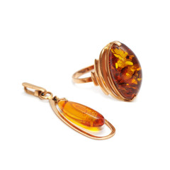 Gold ornaments with amber
