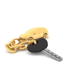 Car key on the white background
