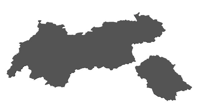 Karte von Tirol - isoliert