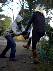 Woman Being Attacked. Models Released