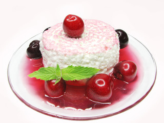 cherry dessert with pudding and jelly