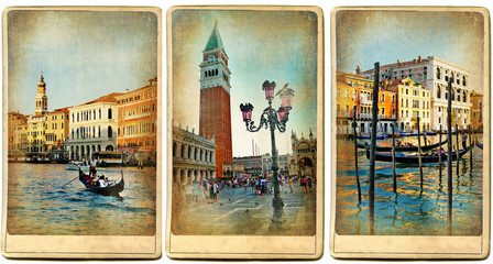 Naklejka premium beautiful romantic Venice- retro cards