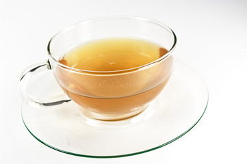 Glastasse mit Tee