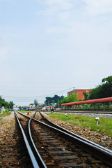 railway and blue sky