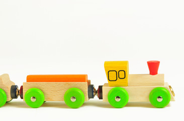 Holzeisenbahn mit Waggons für Kinder