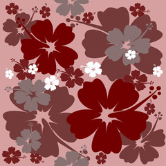 Seamless Hibiscus flower Background