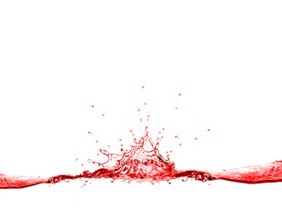 Red liquid isolated on white background