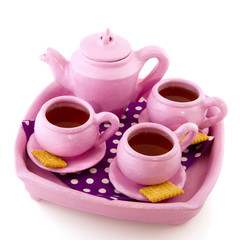 Pink handcraft crockery