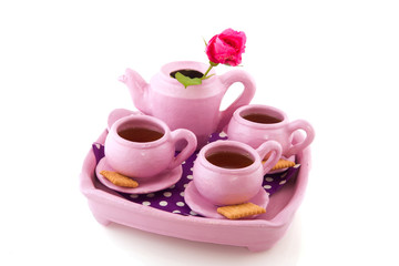 Pink tea service