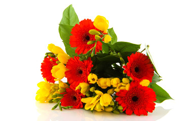 Flower bouquet in orange and yellow