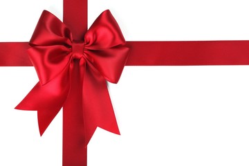 Red ribbon with bow