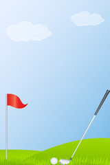 golf stick and golf ball