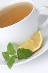 Lemon balm tea with lemon