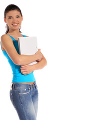 Attraktive Studentin / extra copy space
