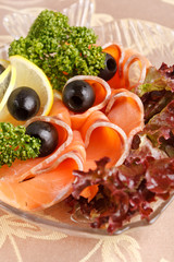 smoked salmon with vegetables