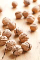walnuts on wooden table