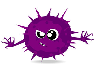 cartoon purple monster vector illustration