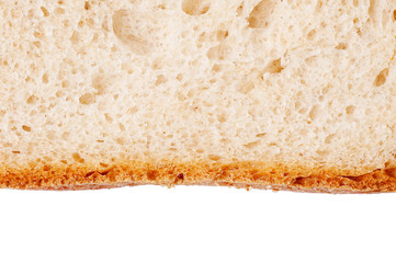 Bread slice with golden crust