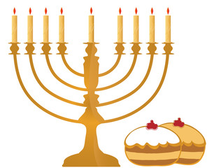 Hanukkah Symbols Illustration