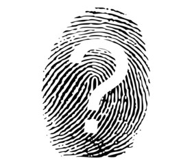 Fingerprint with question sign vector