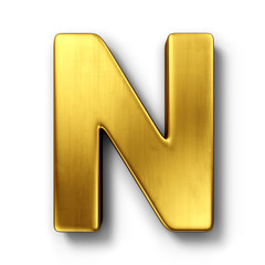 The letter N in gold