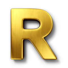 The letter R in gold