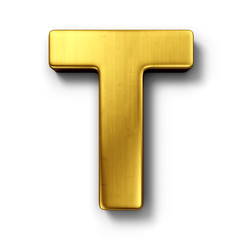 The letter T in gold