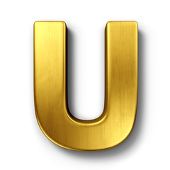The letter U in gold