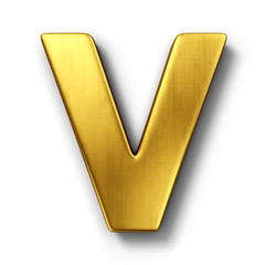 The letter V in gold