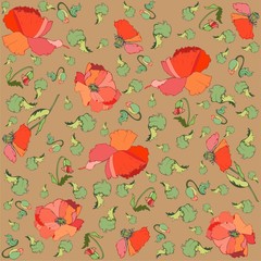 Fototapeta na wymiar Floral background. Poppy.