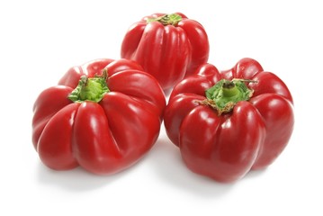 .bulgarian Red pepper over white.