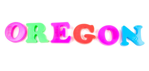 oregon written in fridge magnets