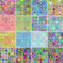 Collection of 16 seamless circular patterns