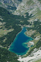 Fototapeta na wymiar Lake in Durmitor National Park, Montenegro. From Bobotov peak