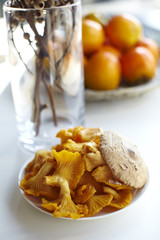 Fresh Golden Chanterelle wild mushrooms.