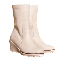 Pair of light beige boots