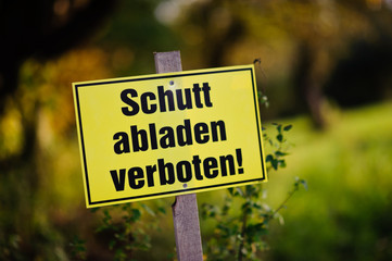 Schutt abladen verboten