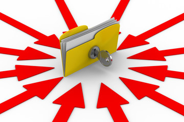 Protection data against breaking. Isolated 3D image