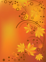 Obraz na płótnie Canvas Ornament with yellow leaves.