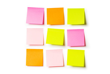 Reminder notes isolated on the white background