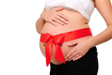 Abdomen a young pregnant woman