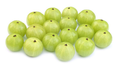 Medicinal amla over white background
