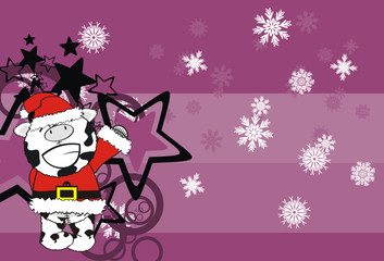 cow cartoon background xmas